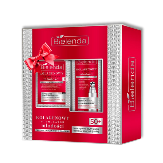 Bielenda Kolageen Jeugdstimulator 50+ Cadeauset Anti-Rimpelcrème 50ml + Oog- & Lippenzone Crème 10ml