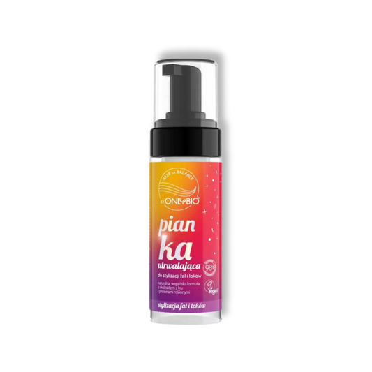 OnlyBio Hair in Balance Utrwalająca Pianka do Fal i Loków Wegański Len & Proteiny Roślinne 98% Naturalna 150ml