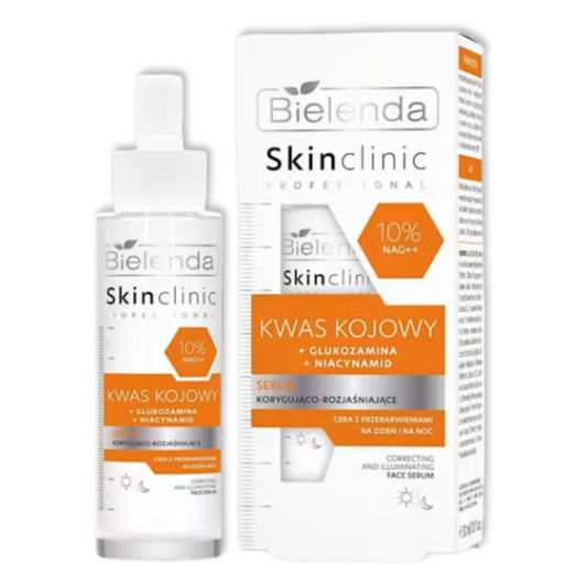 Bielenda Skin Clinic Professional Kwas Kojowy 10% NAG++ Serum Korygująco-Rozświetlające Na Dzień i Noc 30ml
