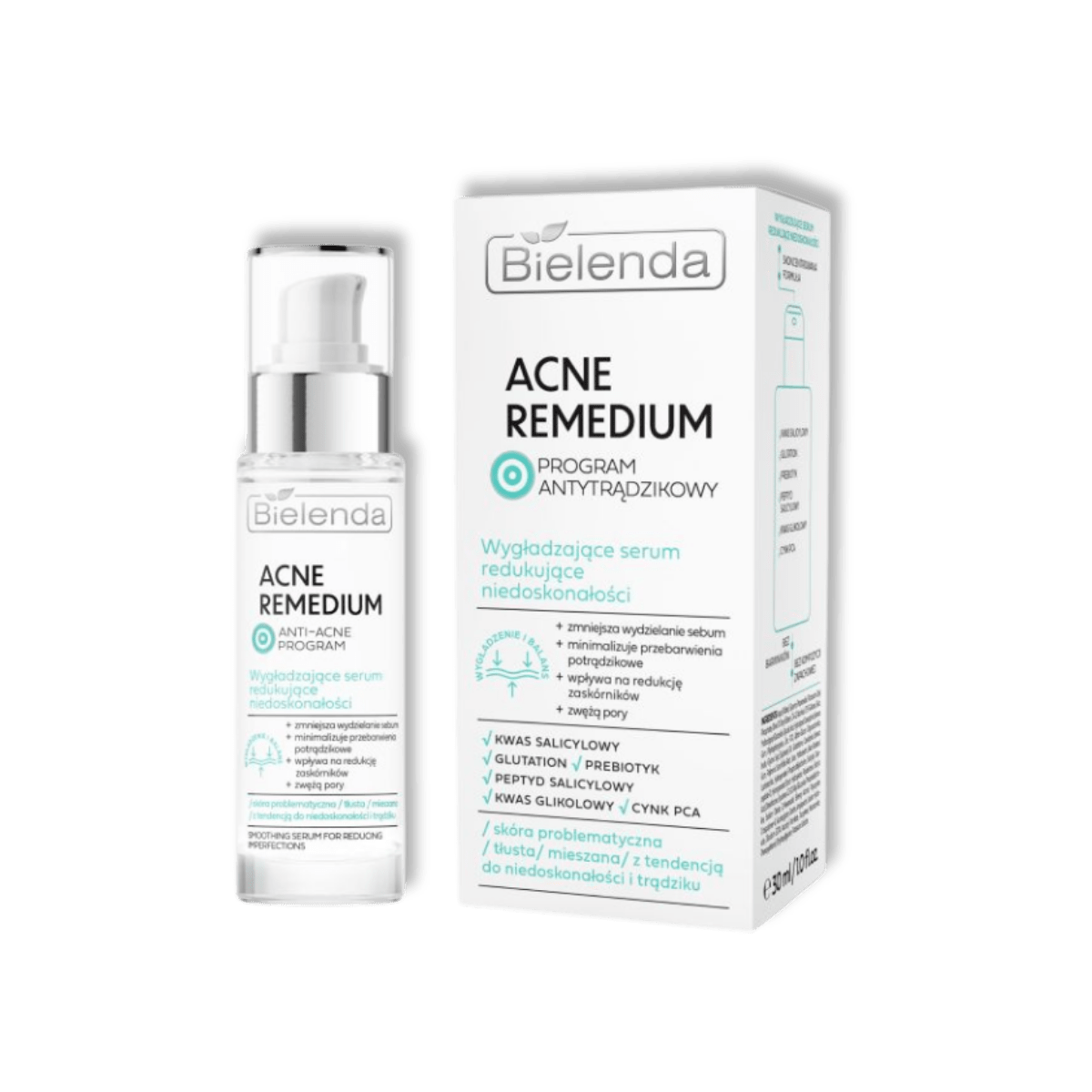 Bielenda Acne Remedium Gladmakend Serum voor het Reduceren van Onzuiverheden Anti - Acne Salicylzuur & Glutathion 30ml - Milucevi Beauty Store