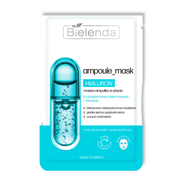 BIELENDA Ampoule Mask Hyaluronzuur Sheet Mask - Ampul 1 st. - Milucevi Beauty Store