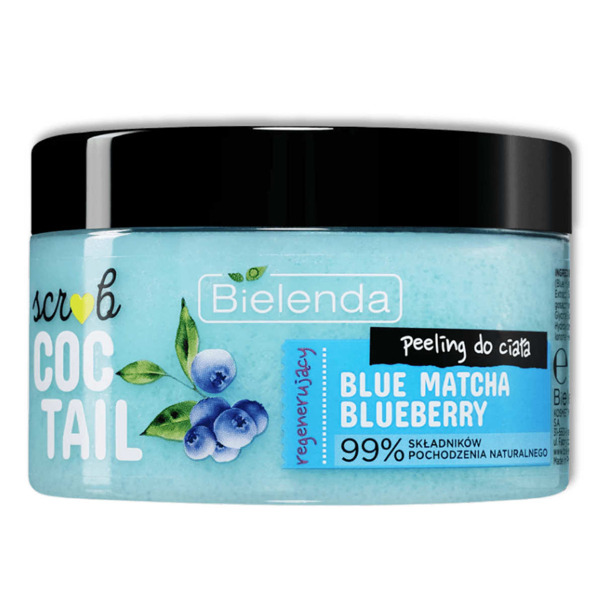 Bielenda Scrub Coctail Regenererende Lichaamspeeling Blue Matcha & Blueberry 99% Natuurlijk 350g - Milucevi Beauty Store