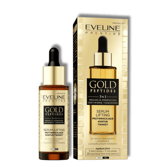 Eveline Gold Peptides Lifting Serum 3in1 Gezichtscontour 30ml - Milucevi Beauty Store