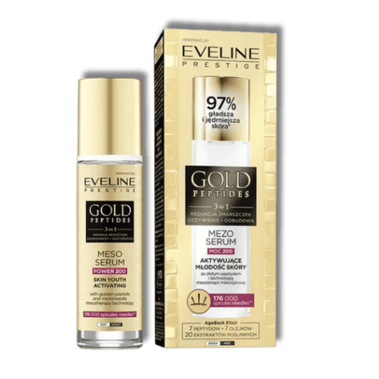 Eveline Gold Peptides Mezo-Serum Jeugdactiverend 3in1 (Kracht 200) 30ml - Milucevi Beauty Store