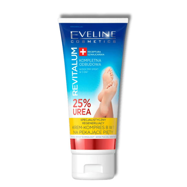 Eveline Revitalum 25% Ureum Crème-Kompres Regenererend 8in1 Gebarsten Hielen 100ml - Milucevi Beauty Store
