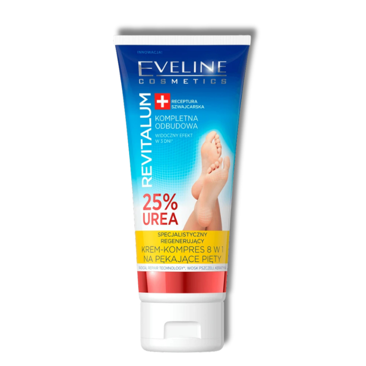 Eveline Revitalum 25% Ureum Crème-Kompres Regenererend 8in1 Gebarsten Hielen 100ml