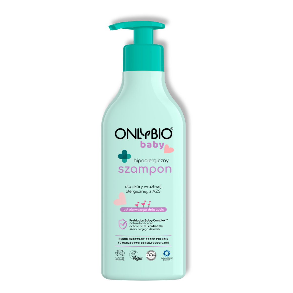 OnlyBio Baby Hypoallergene Shampoo voor Gevoelige & Allergische Huid Atopisch Eczeem Prebiotics Baby Complex Vegan Vanaf Dag 1 300ml