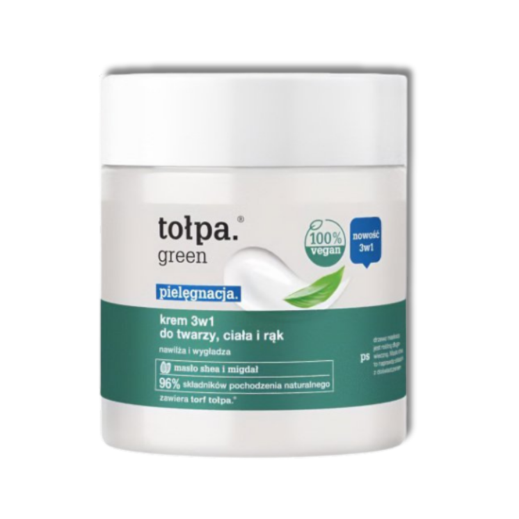 TOŁPA Green Pielęgnacyjny Krem 3w1 do Twarzy, Ciała i Dłoni 250 ml