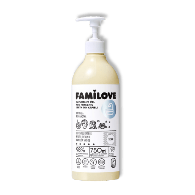 YOPE Familove Natuurlijke Douchegel en Badschuim - Bloeiende Bergamot 750 ml - Milucevi Beauty Store