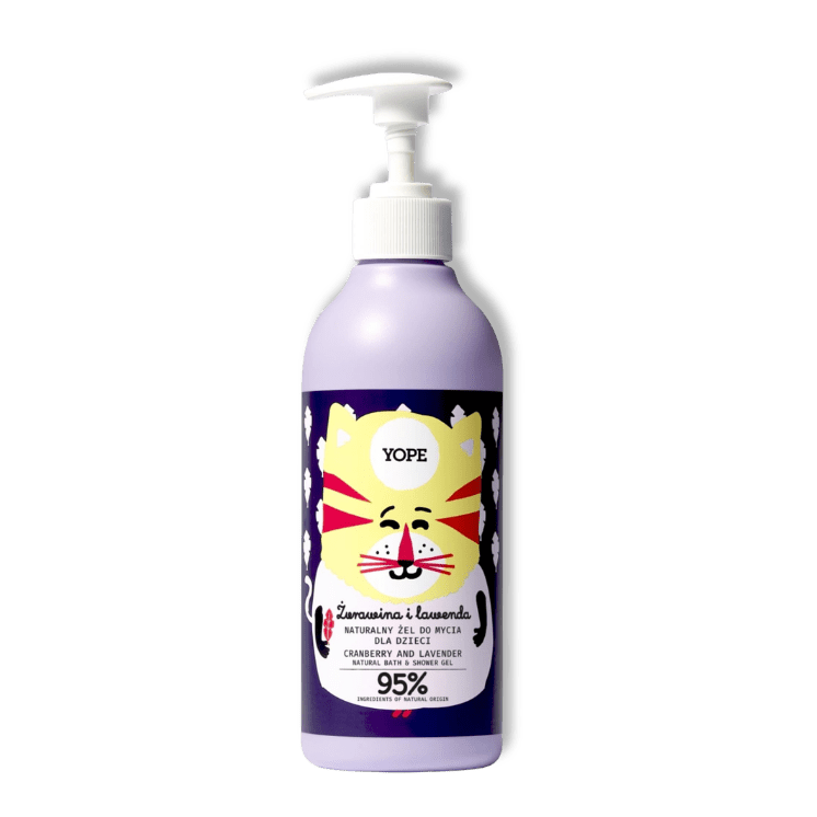 YOPE Natuurlijke Bad & Douchegel voor Kinderen - Cranberry en Lavendel 400 ml - Milucevi Beauty Store