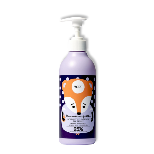 YOPE Natuurlijke Bad & Douchegel voor Kinderen - Sinaasappel en Appel 400 ml