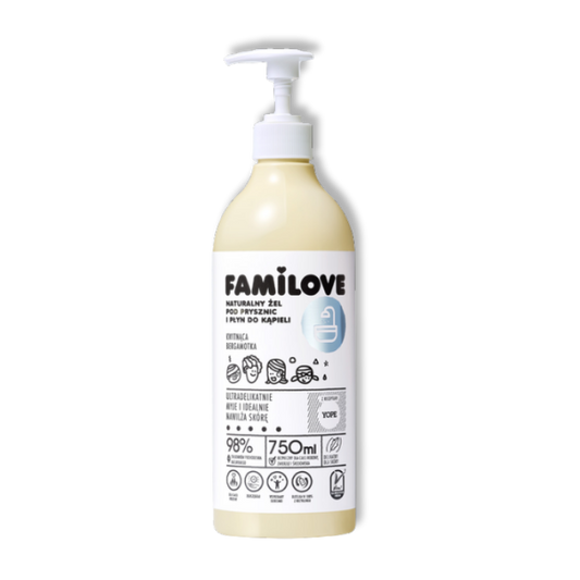YOPE Familove Natuurlijke Douchegel en Badschuim - Bloeiende Bergamot 750 ml