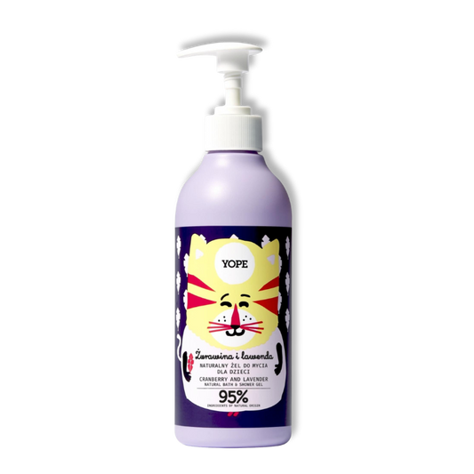 YOPE Natuurlijke Bad & Douchegel voor Kinderen - Cranberry en Lavendel 400 ml